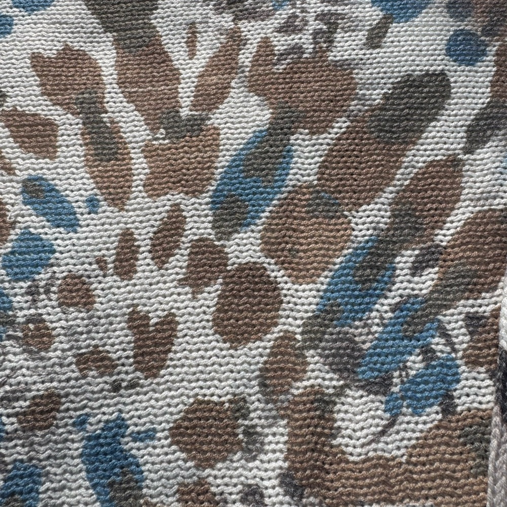 Tempo Paris Brown and Blue Patterned Crewneck Sweater - Picture 3 of 4